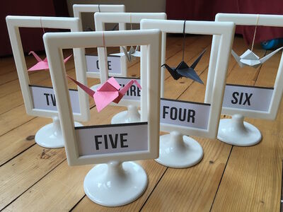 origami crane wedding table names